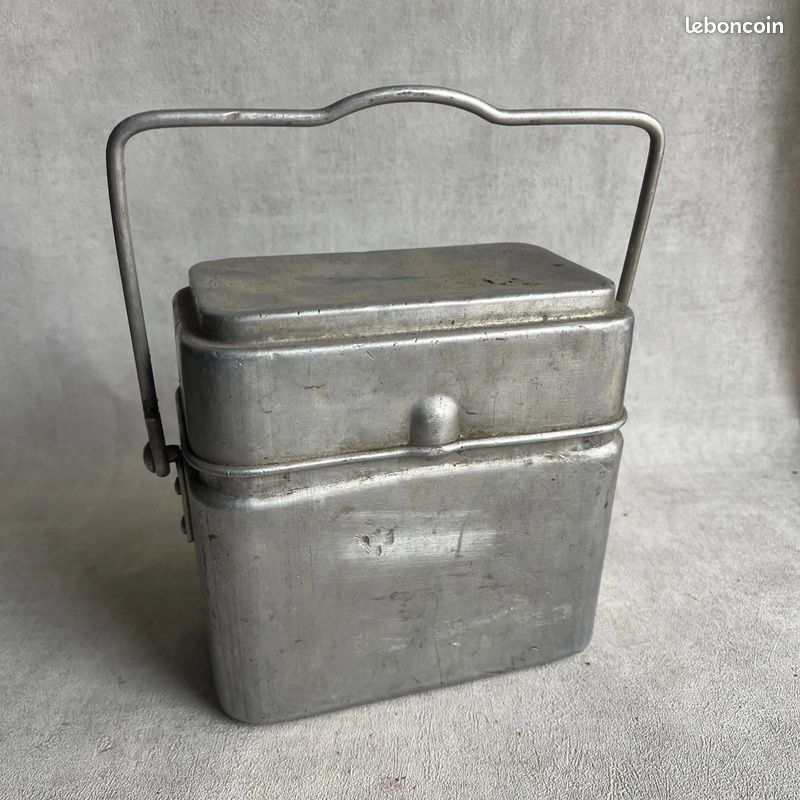 ANCIENNE GAMELLE de chantier Boîte à Fricot en Alu - Cantine - Camping EUR 12,90 - FR