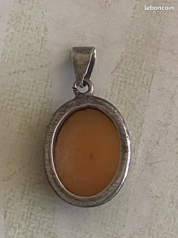 Camée Ancien En Broche Ou Pendentif - Monture Argent 925 Filigrané Doré - Profil Féminin Antique - Occasion