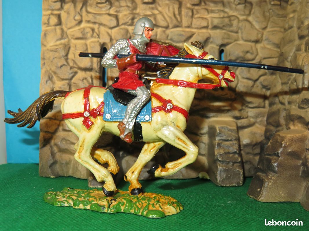 Chevalier à Cheval Elastolin Moyen Âge - Échelle 1:32 (60mm) - TRES BEL ETAT