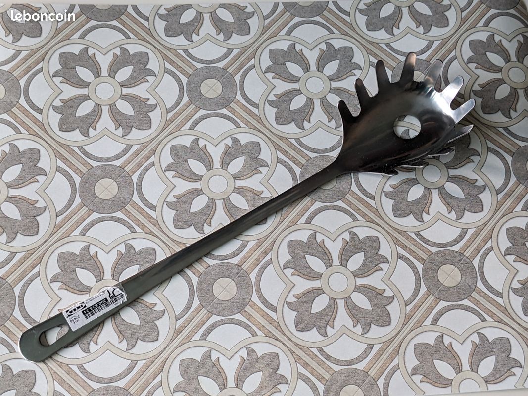 🍓🌿Ikea-Ustensile de cuisine -Ancienne Louche à spaghetti en inox résistant (image 11)