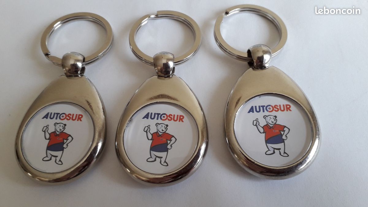 3 portes-clé Autosur en métal avec jeton de caddie aimanté (image 1)