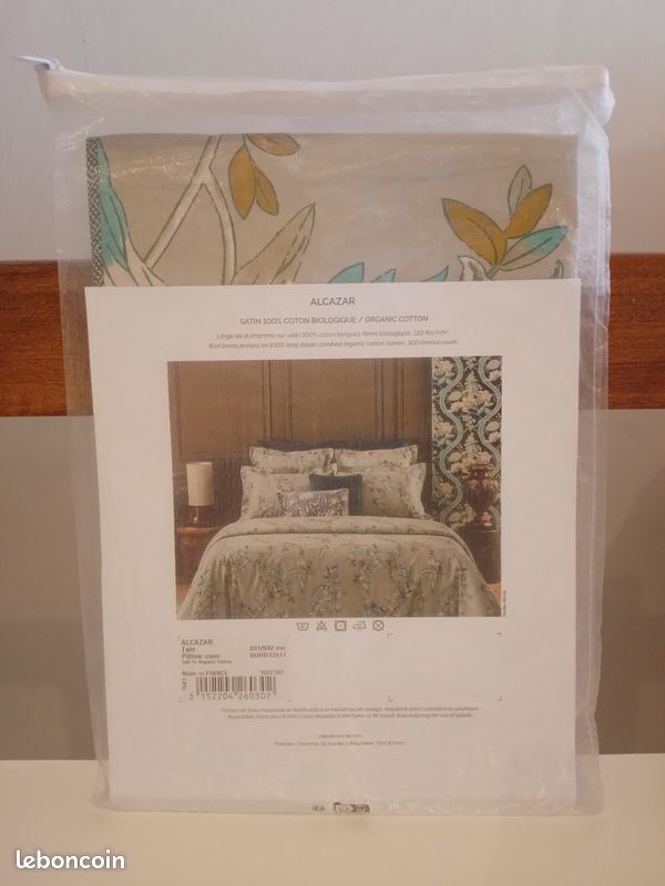Taie d'oreiller 31 x 42 cm satin 100% coton biologique Yves Delorme neuve (image 2)
