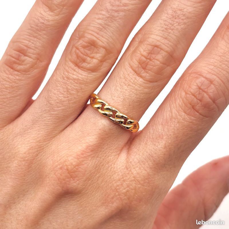 Bague Gourmette Or Jaune 750 Montres Bijoux