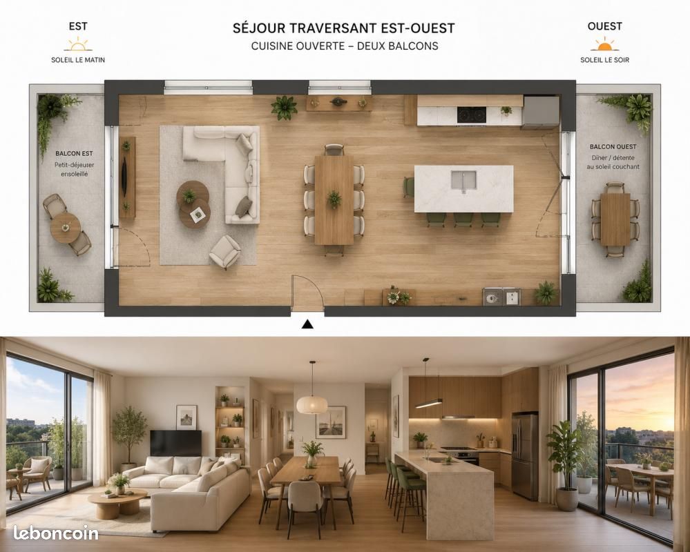 Appartement 3 pièces 68 m² · à Cenon · 68 m² · 262 700 €
