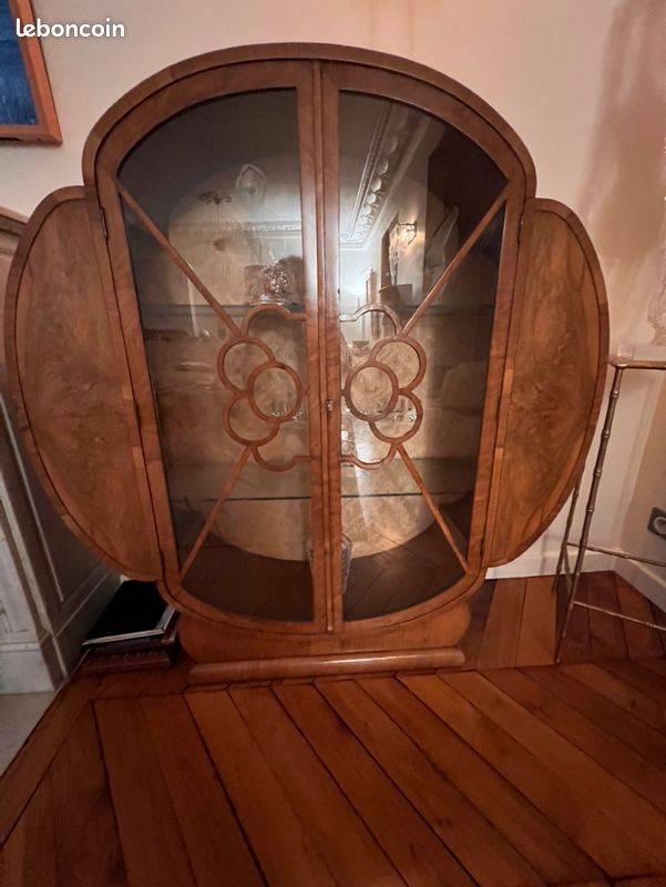 Vitrine art deco bois et verre (image 1)
