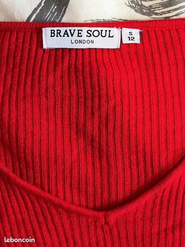 Maillot manches chauve-souris rouge (image 10)