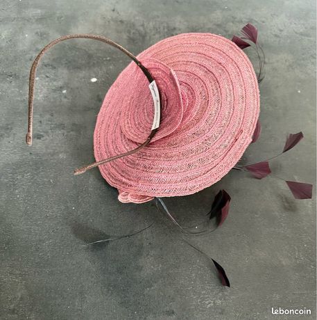 Chapeau De Cérémonie Virginie Poisson – Taille S/M – Marron, Vert, Turquoise – Occasion Comme Neuf