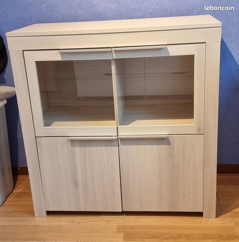Buffet 2 portes avec haut vitré (image 1)