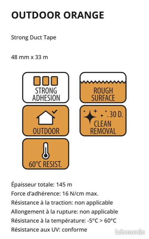 Scotch orange toilé facadier (image 3)