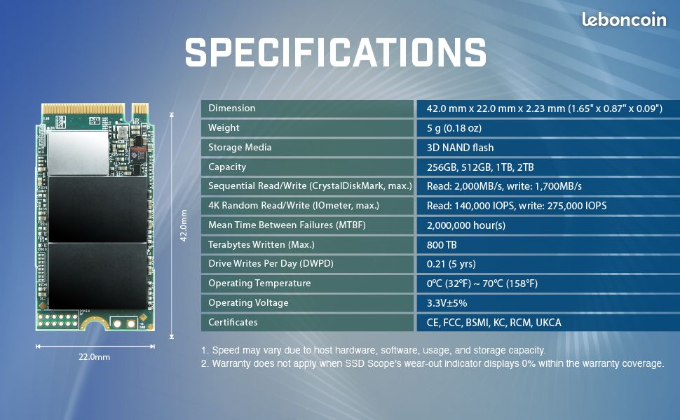 Disque dur SSD nvme 512go Neuf (image 3)