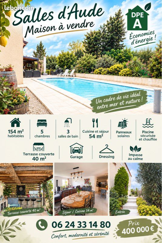 Maison 8 pièces 154 m² · à Salles-d'Aude · 154 m² · 400 000 €
