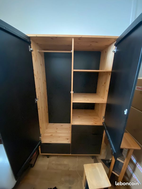 Armoire penderie 2 portes 4 tiroirs (image 2)
