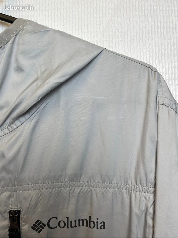 Coupe-vent Columbia Vintage Gris Noir à Capuche Homme Taille M (image 5)