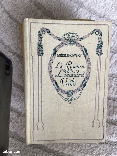 Livre ancien Léonard de Vinci – Merejkovski – Édition Nelson – Reliure Art Nouveau – Collection (image 1)