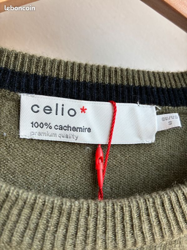 Pull kaki cachemire Célio - T.S - Neuf, étiqueté (image 2)