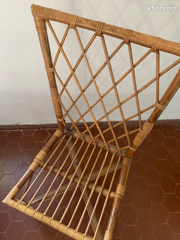 Chaise vintage rotin bambou (image 2)
