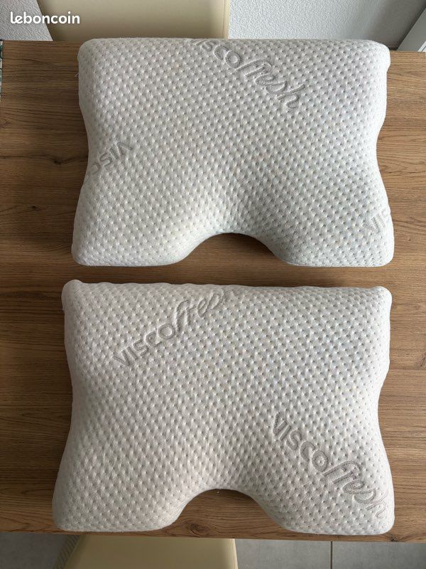 Lot de 2 oreillers ergonomiques à mémoire de forme (image 1)