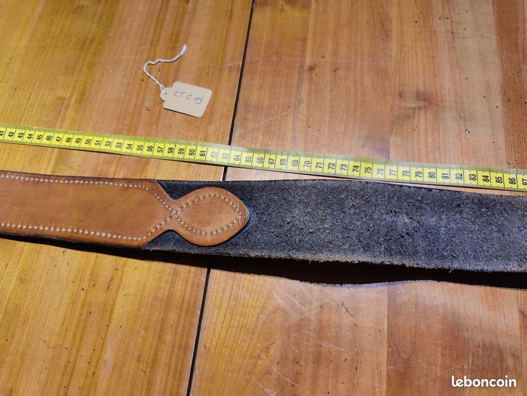 Ceinture US en cuir noir US basketwave 97 cm à 109 cm boucle argent * CT019 LAPD CHP CHIPS FBI NYPD POLICE US CHP44 (image 7)
