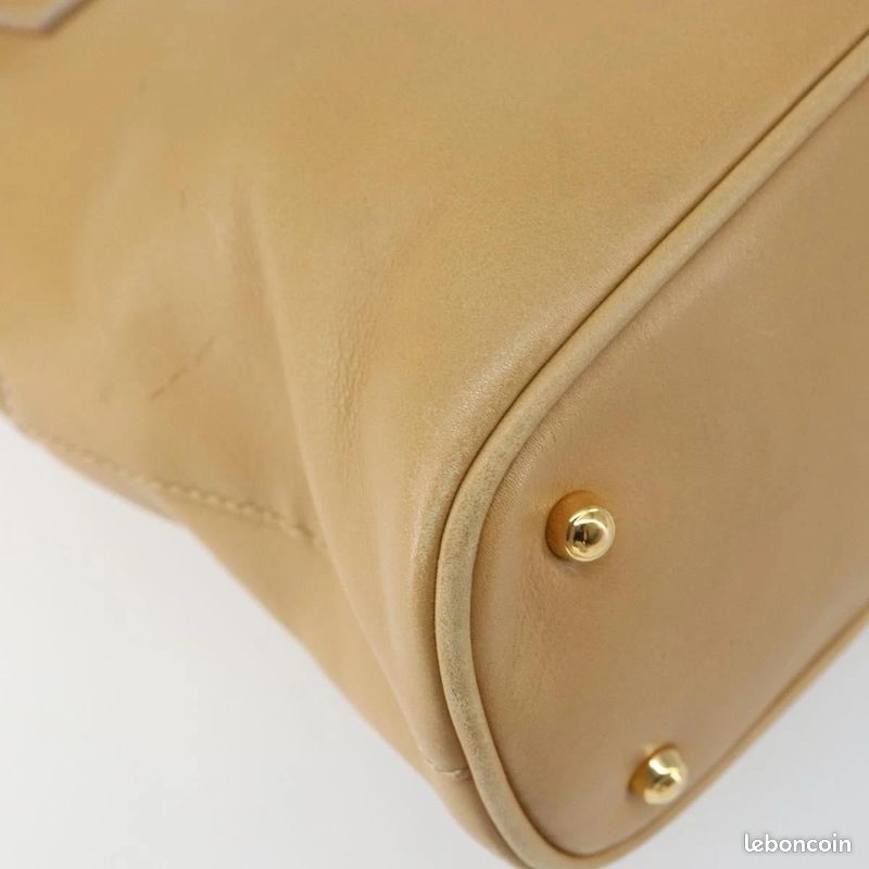 Sac à main GUCCI Bamboo en cuir 2-Way Beige Or 000-3780-0290 FM28 (image 12)