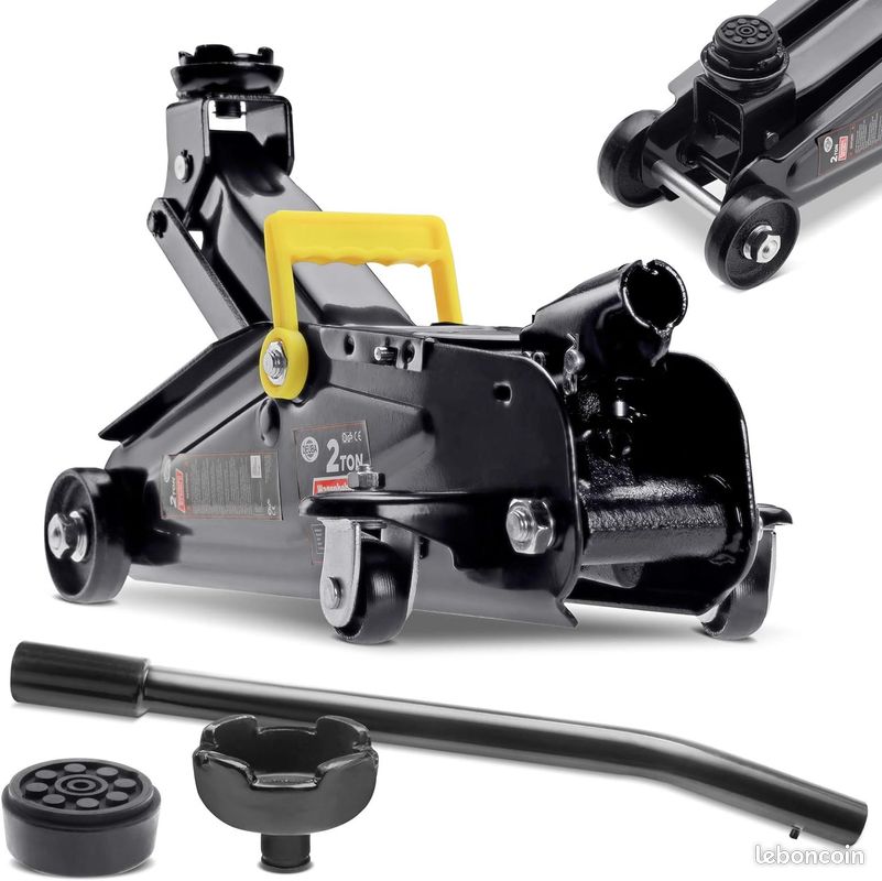 Deuba® Cric hydraulique 2 tonnes levée 135-330mm Valise de Rangement Patins en Caoutchouc Inclus cric de Levage cric Voiture véhicules citadine (image 4)