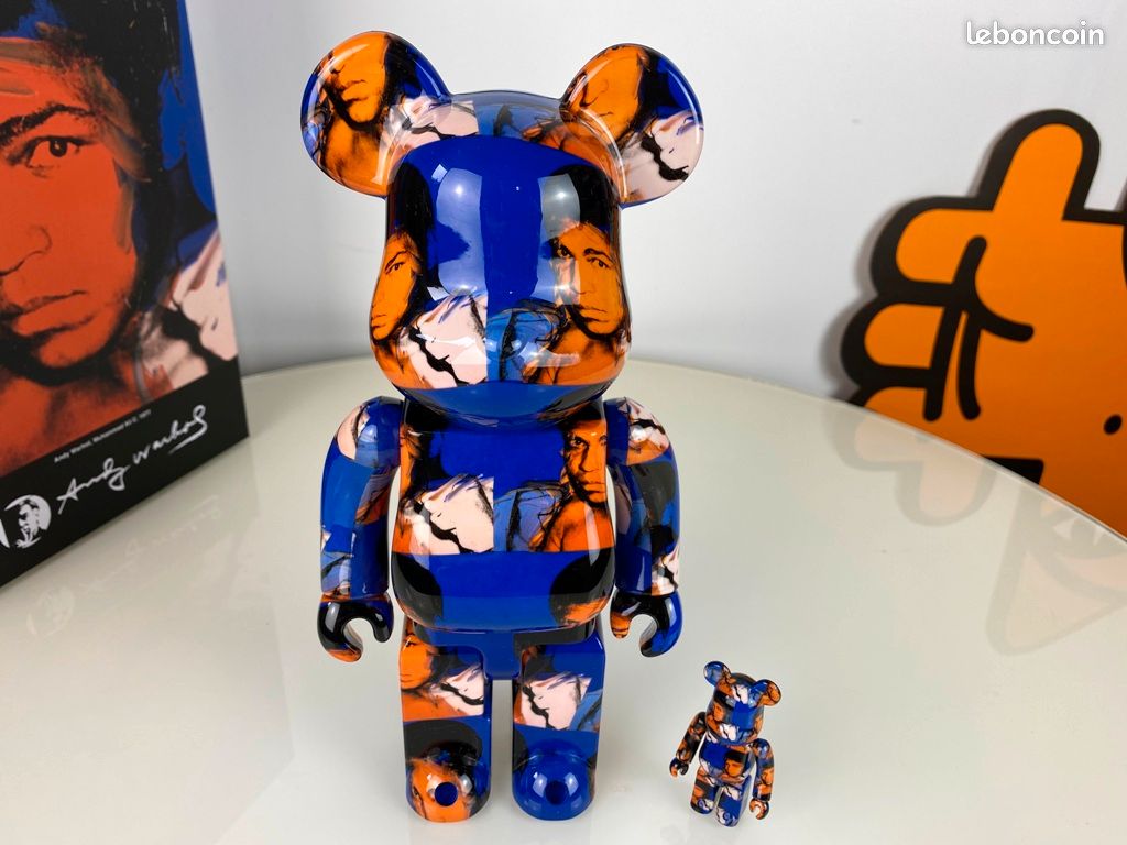 400% + 100% Bearbrick Andy Warhol Muhamad Ali – Cadre Art
