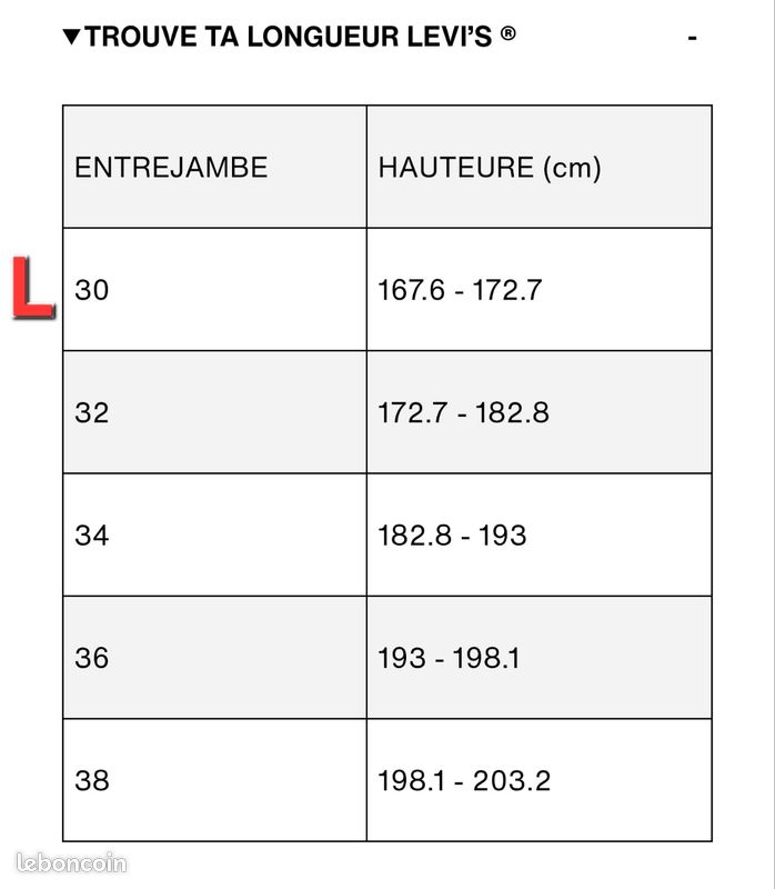 Guide Taille Jean 29 Equivalent Levis Femme Taille Jean Levis