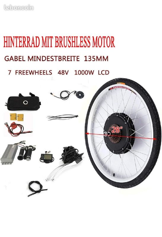 Kaibrite Vélo électrique 28in - 48 V 1000 W - Kit de conversion pour vélo électrique (image 2)