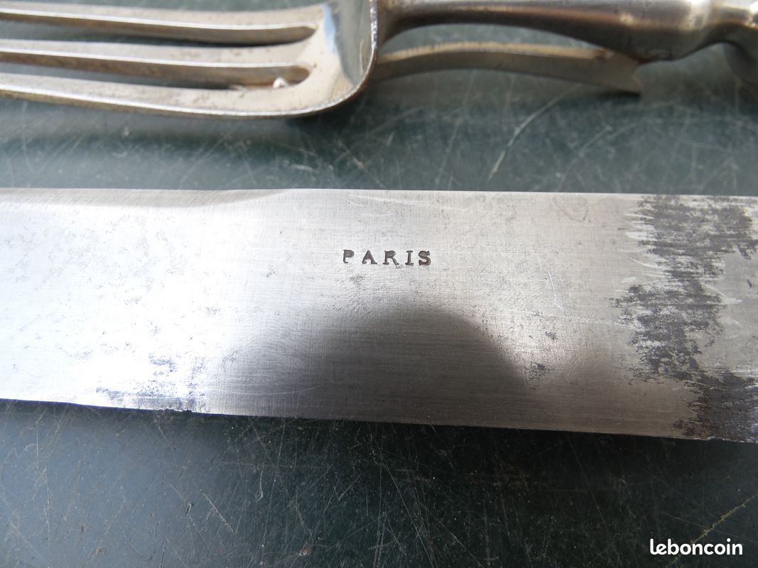 Couteaux Entremets Manches Lames Argent Poinçon Minerve