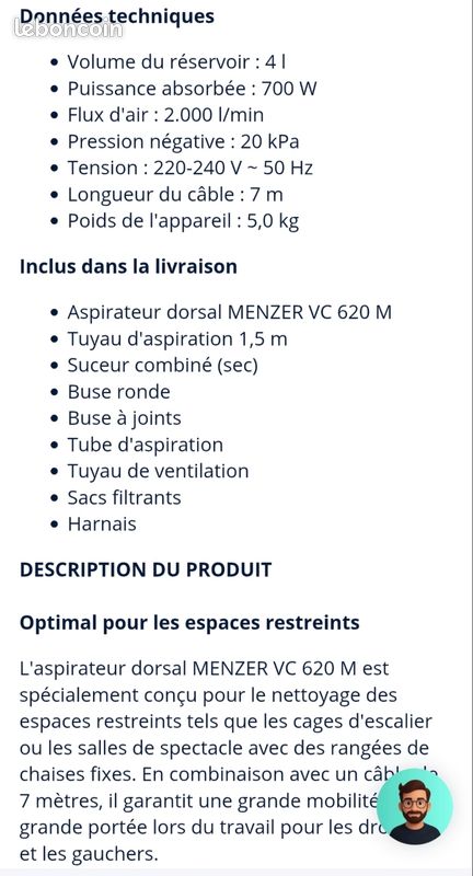 Aspirateur dorsal (image 3)