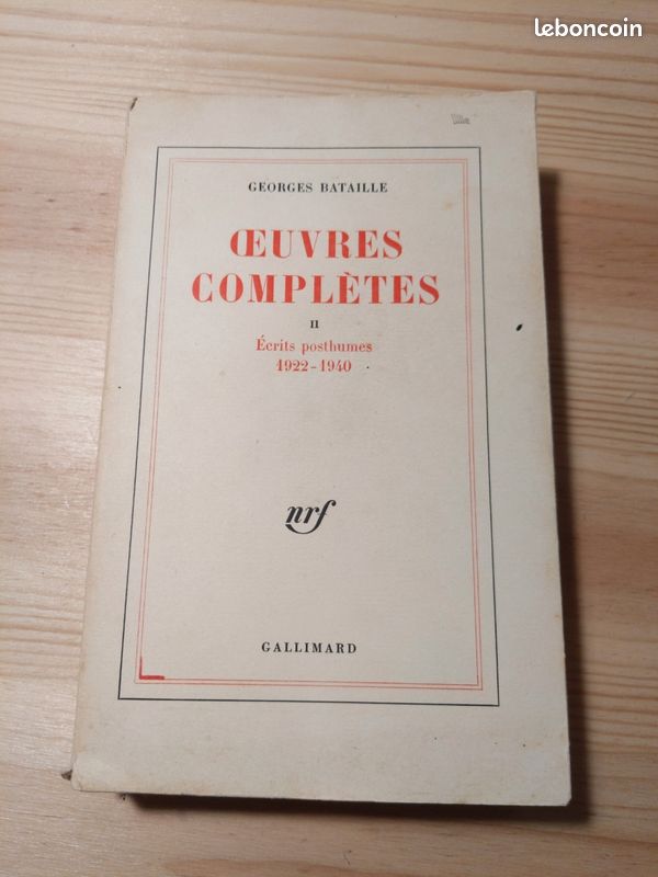Œuvres complètes II Georges bataille (image 1)