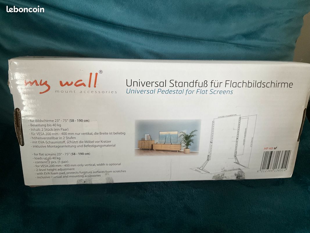 Support pour télévision en métal écran 58 à 190cm neuf (image 1)