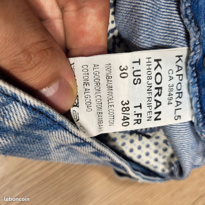 Jean Kaporal Homme 38/40 Bleu Délavé Y2K Coupe Droite Bootcut Vintage Streetwear (image 5)