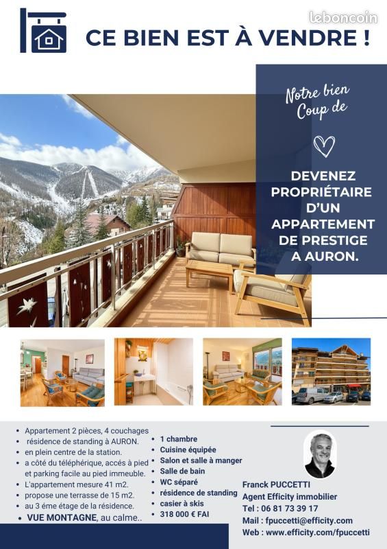 Appartement 2 pièces 40 m² · à Saint-Étienne-de-Tinée · 40 m² · 318 000 €