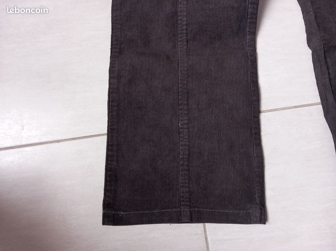 Pantalon bootcut patelf velours noir (image 2)