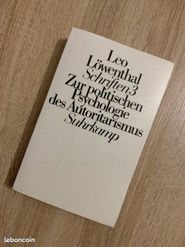 Schriften 3 Zur politischen Psychologie des Autoritarismus Suhrkamp - Leo Löwenthal (image 5)