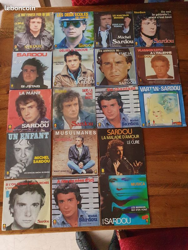 18 vinyles 45 tours MICHEL SARDOU (image 1)