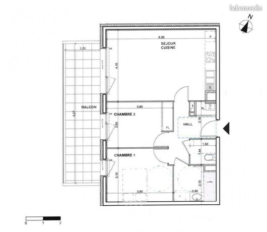 Appartement 3 pièces 60 m²