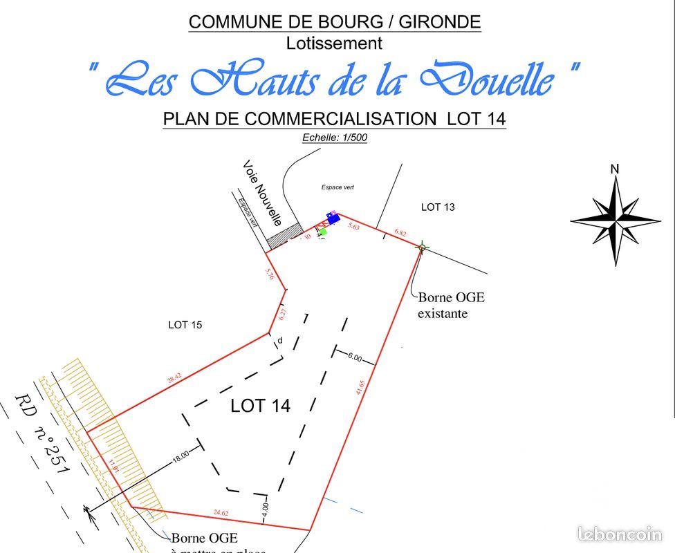 Terrain 970 m² · à Bourg · 970 m² · 68 000 €