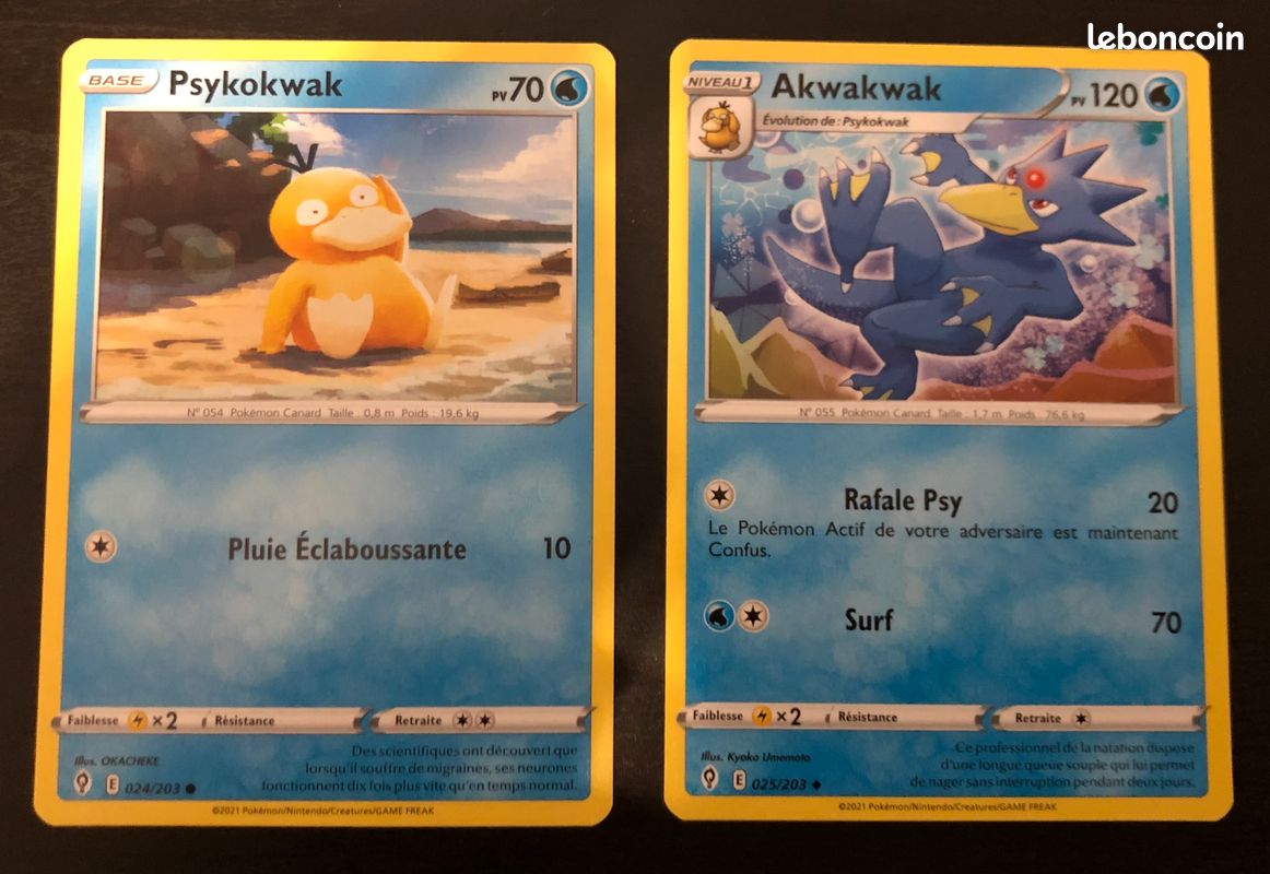 Lot carte Pokémon Psykokwak / Akwakwak - Evolution Céleste (image 1)