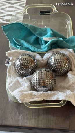 Boules Acier Carbone Boules Pétanque Obut Match Noire - Diamètre 76mm Poids 730g - Set 3 Boules + Sac Pétanque Match 76mm