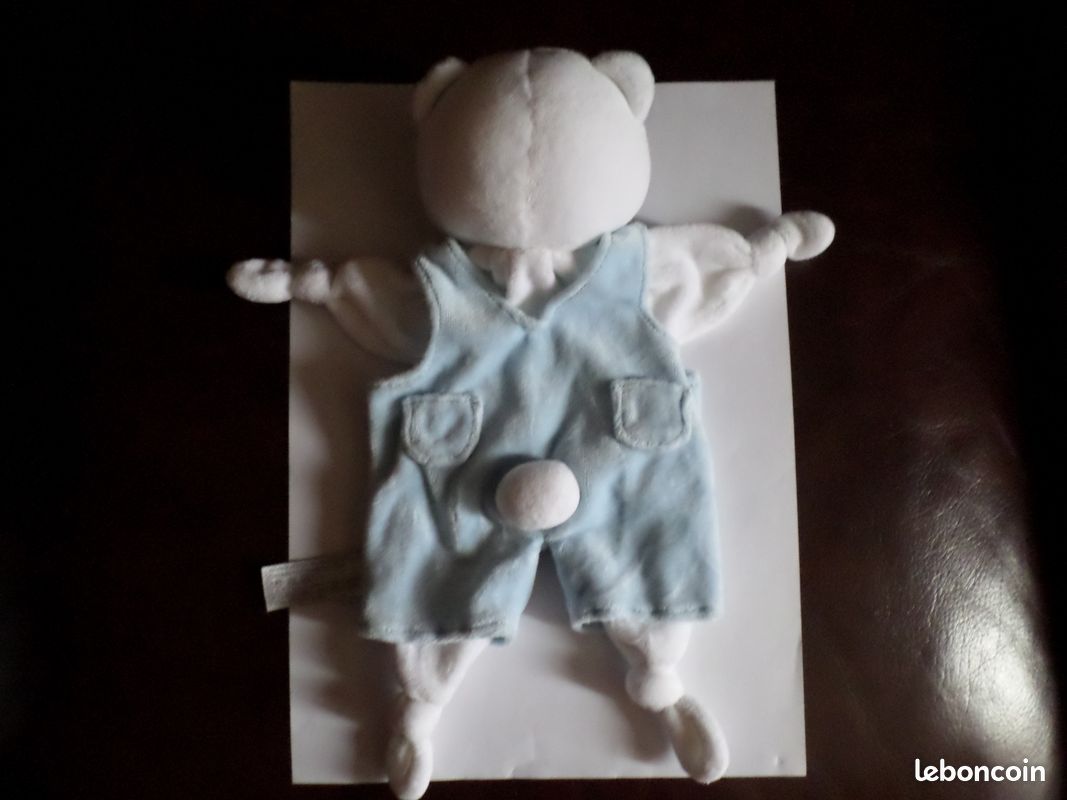 Doudou peluche ours blanc 6 euros (image 2)