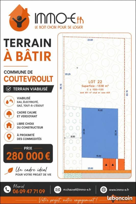 Terrain 1 014 m² Coutevroult · 280 000 €