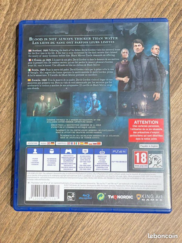 Black Mirror PS4 / PS5 [Complet – Excellent état – Première main] (image 3)