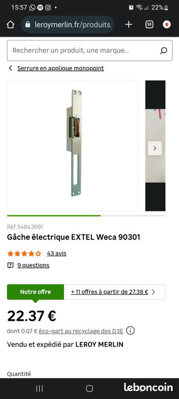 Gâche electrique WECA 90301.4 (image 1)