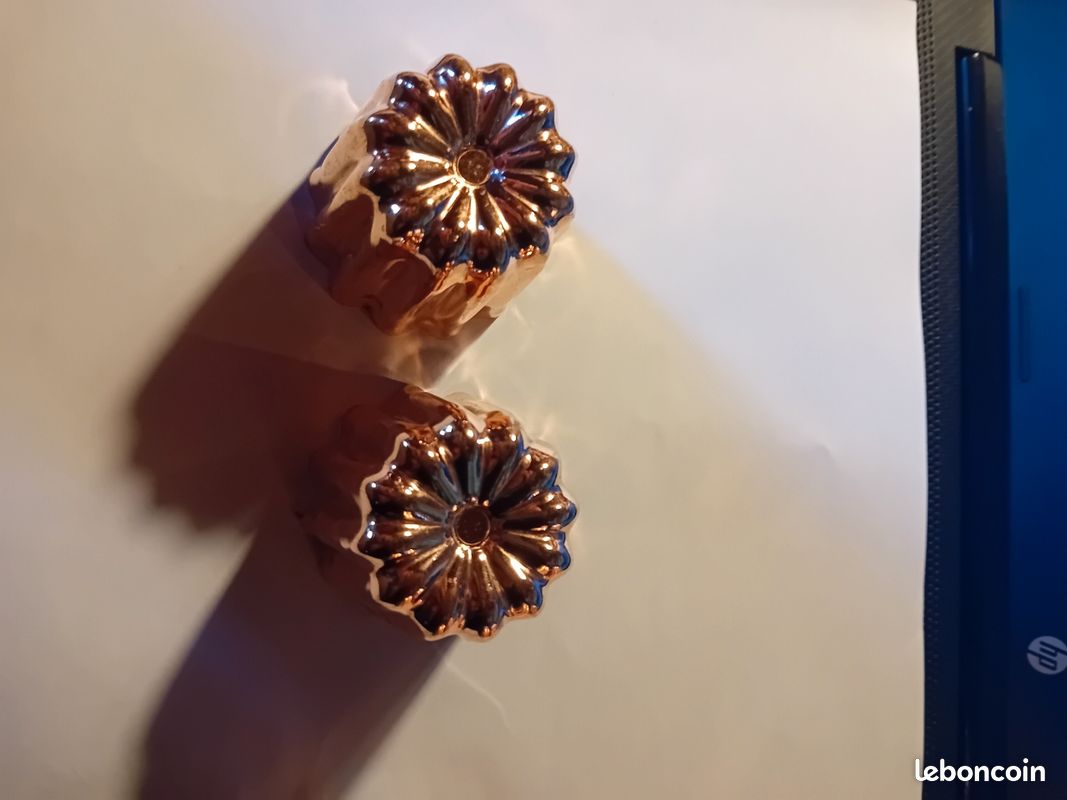 Lot de 10 moules à canelés cannelés bordelais en cuivre étamé de 45 mm de diamètre- NEUF - (image 3)