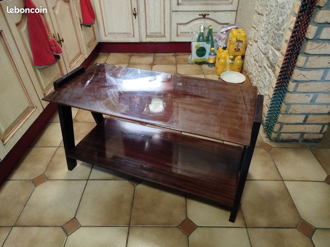 Table basse design vintage teck 1950/60's (image 1)