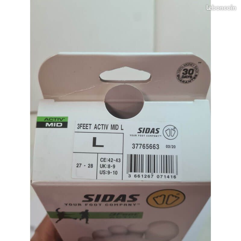 Sidas 3Feet Activ High Semelle Course À Pied Jaune Taille 42 43
