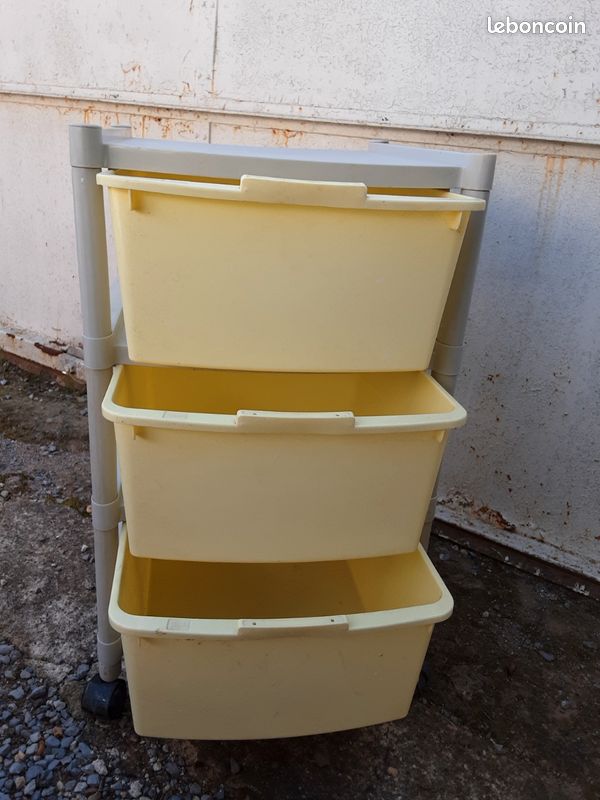 Desserte avec 3 tiroirs, en plastique (image 2)