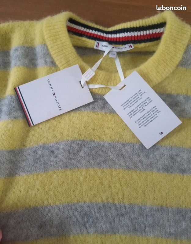 Tommy Jeans Tommy Hilfiger Pull Jaune Femme Pull Tommy Jeans Jaune