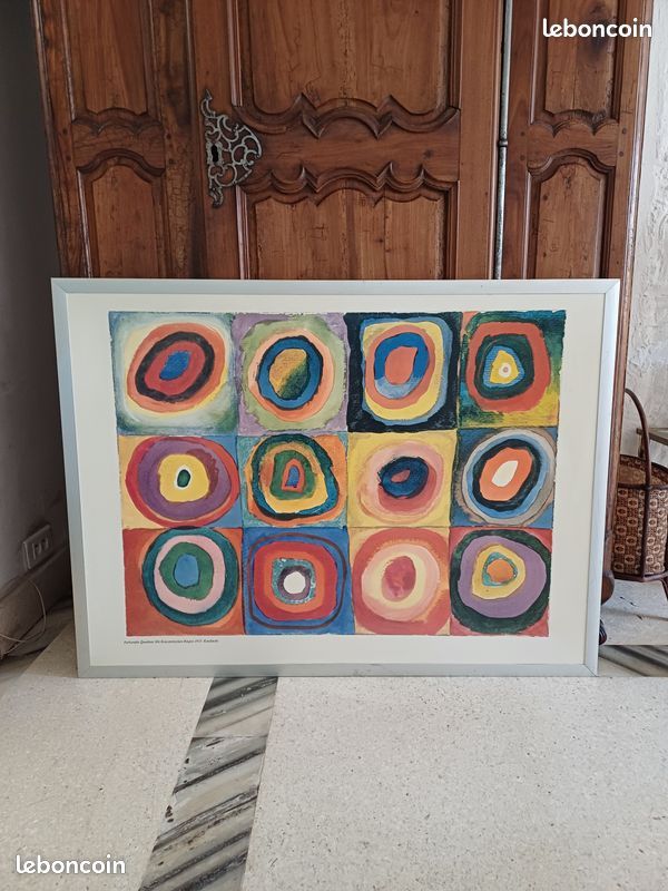 Tableau D'art Abstrait "Ma Vie Colorée En Cercle" - Impression Sur Toile, Neuf